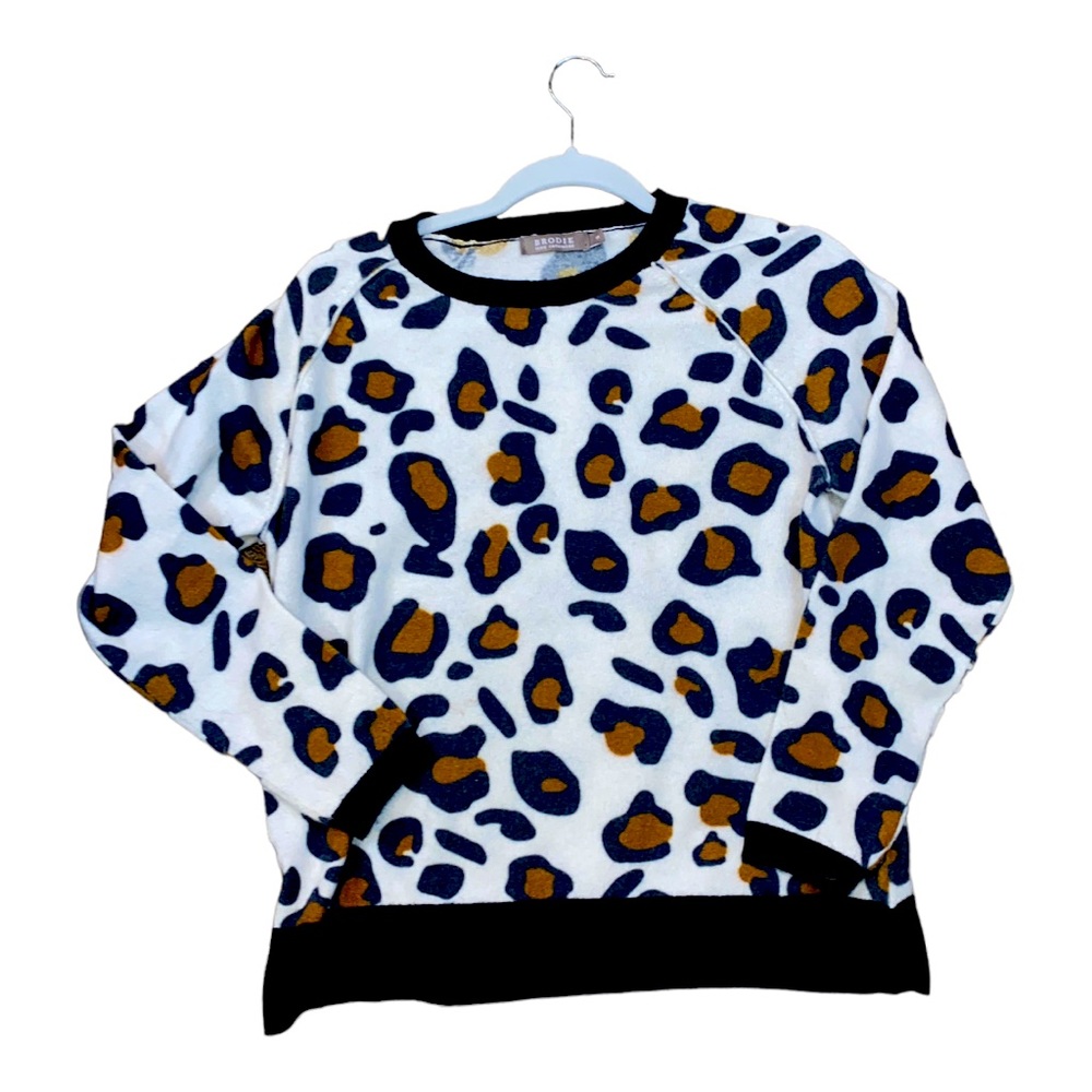 SOLD Brodie100% Cashmere Leopard Print Sweater - Picture 1 of 1